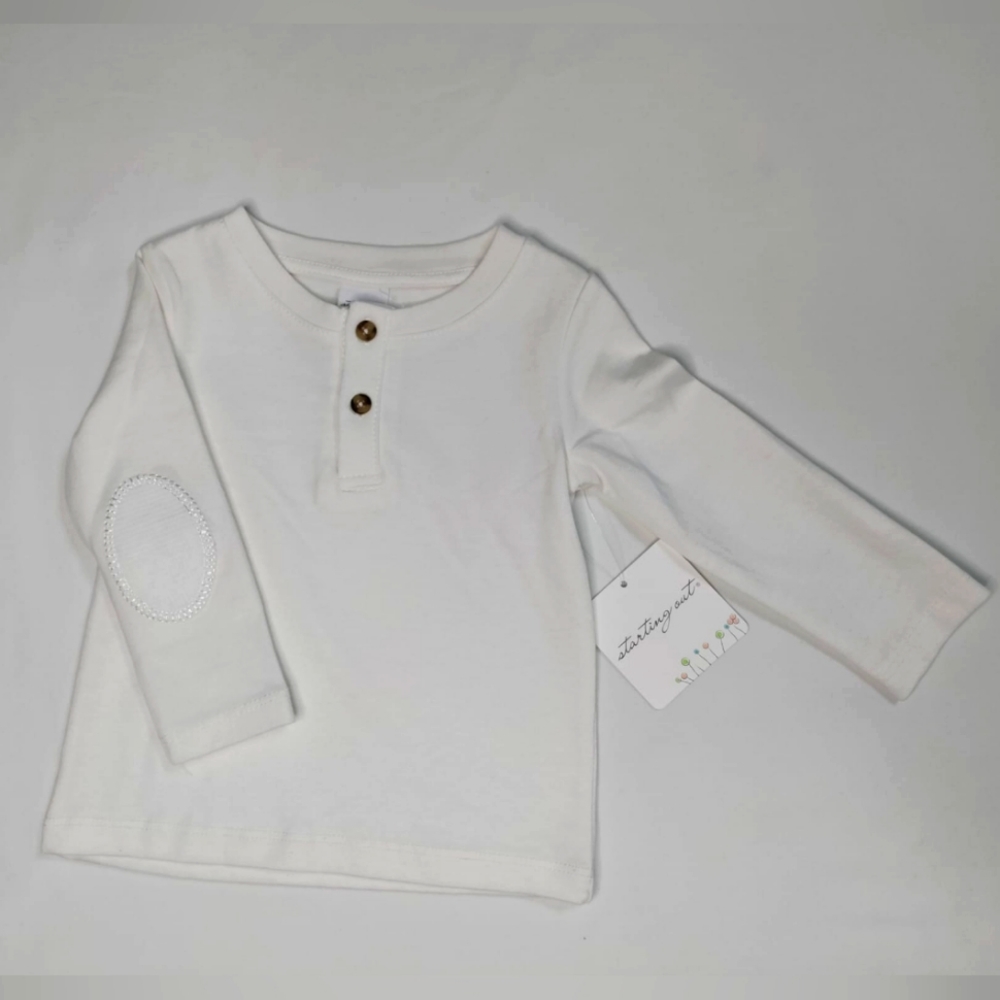Starting Out Boys White Long Sleeve Shirt Size:12M/18M